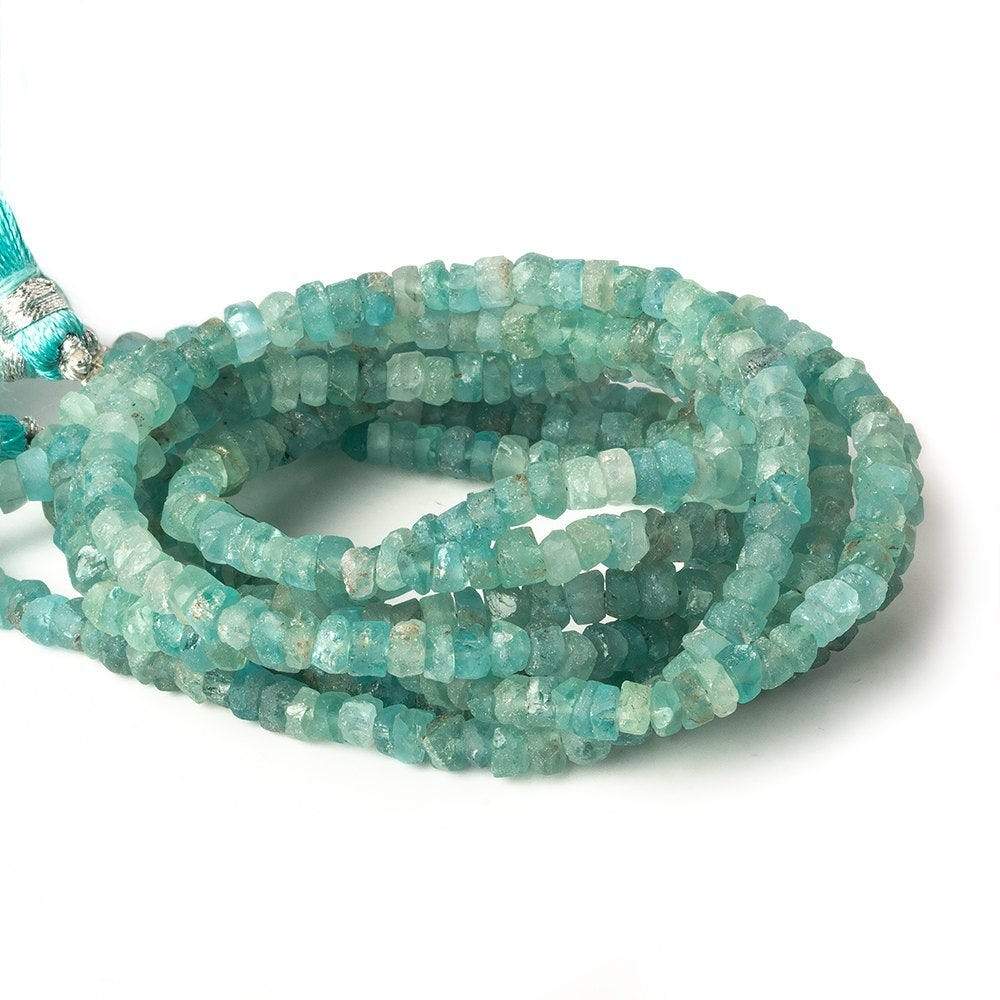 4-4.5mm Frosted Apatite Faceted Rondelle Beads 13 inch 136 pieces (ONLINE ORDER ONLY)