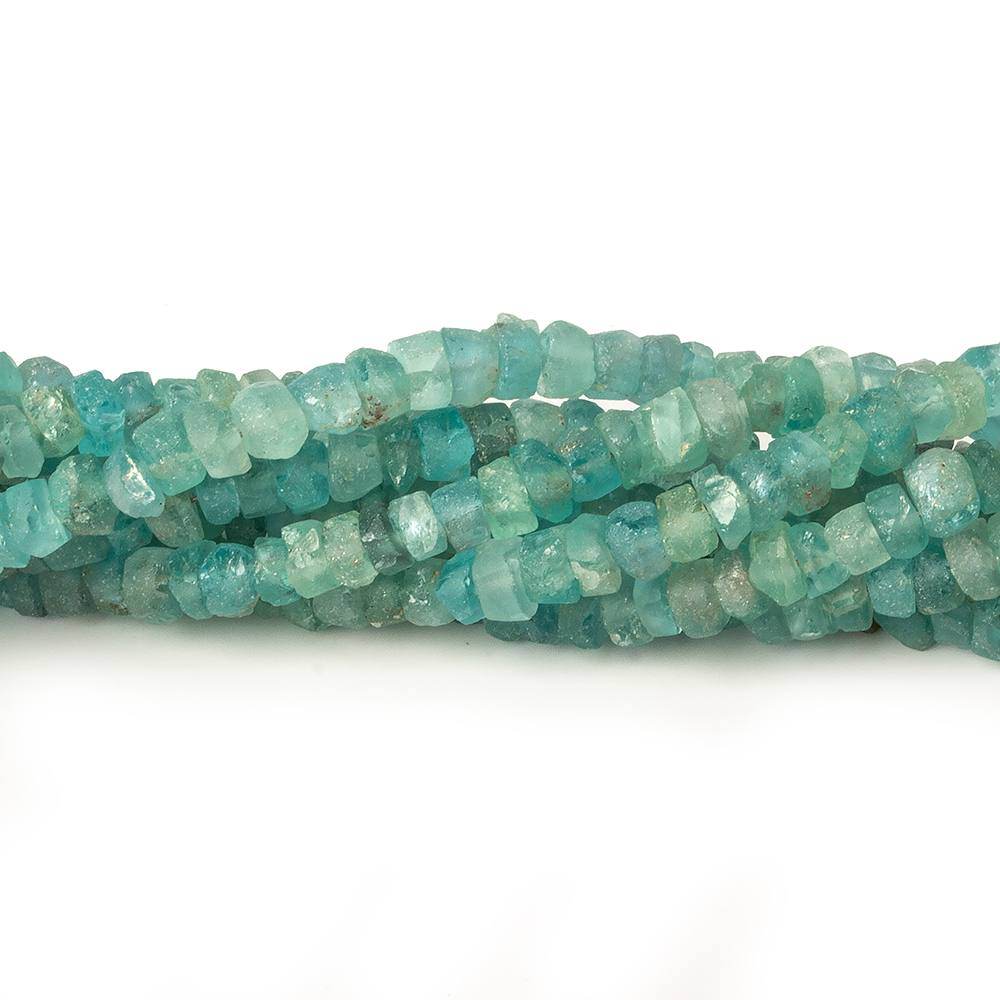 4-4.5mm Frosted Apatite Faceted Rondelle Beads 13 inch 136 pieces (ONLINE ORDER ONLY)