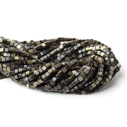 4-4.5mm Golden Sheen Obsidian Plain Cube Beads 13.75 inch 80 pieces (ONLINE ORDER ONLY)