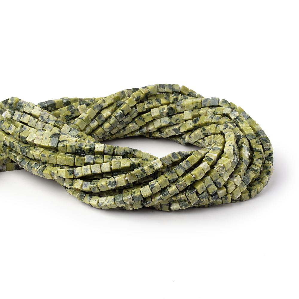 4-4.5mm Jadeite Plain Cube Beads 13.75 inch 76 pieces (ONLINE ORDER ONLY)