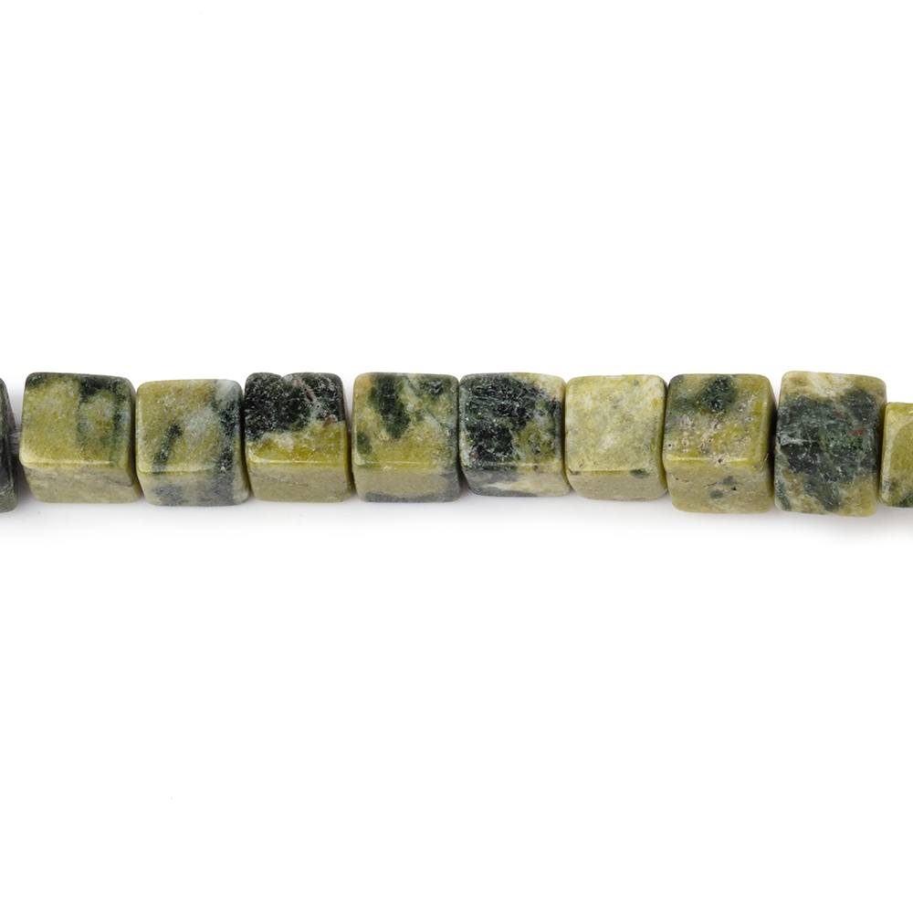 4-4.5mm Jadeite Plain Cube Beads 13.75 inch 76 pieces (ONLINE ORDER ONLY)