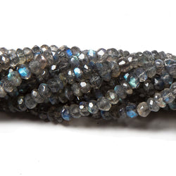 4-4.5mm Labradorite Faceted Rondelle 14 inch 160 pieces (ONLINE ORDER ONLY)