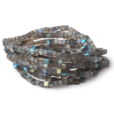 4-4.5mm Labradorite Plain Cube Beads 16 inch 93 pieces (ONLINE ORDER ONLY)