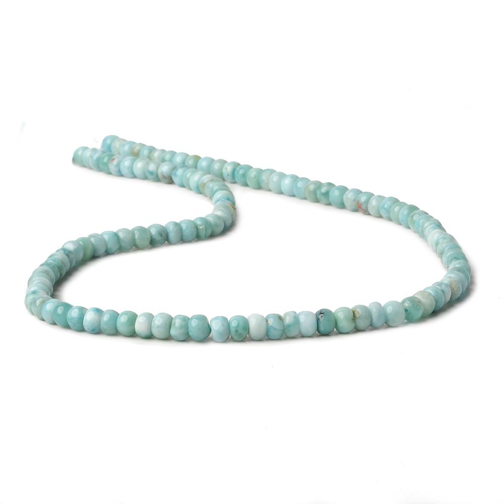 4-4.5mm Larimar plain rondelles 14 inch 115 beads A (ONLINE ORDER ONLY)