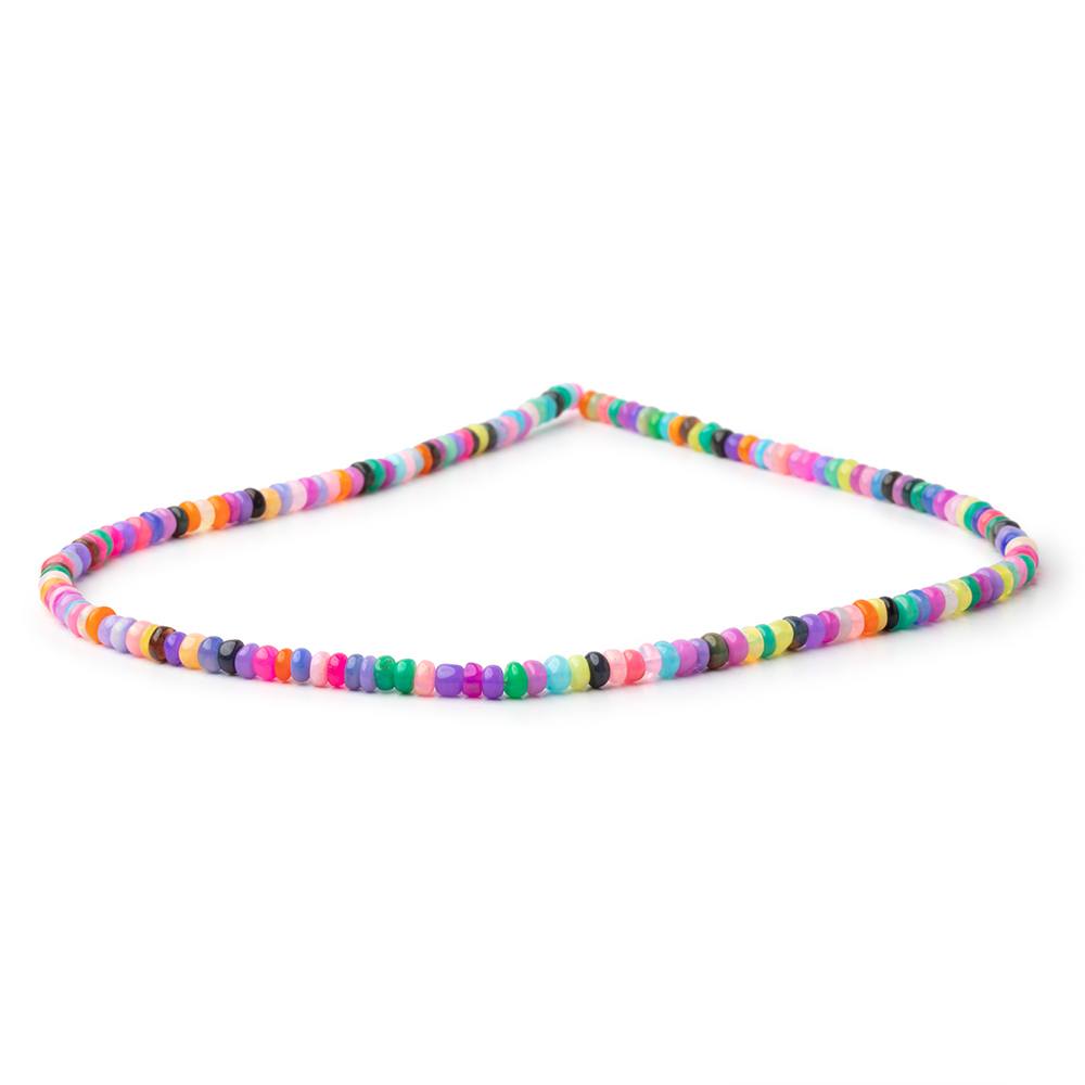 4-4.5mm Neon Multi Color Ethiopian Opal Plain Rondelle Beads 16 inch 166 pieces (ONLINE ORDER ONLY)