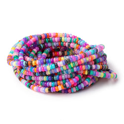 4-4.5mm Neon Multi Color Ethiopian Opal Plain Rondelle Beads 16 inch 166 pieces (ONLINE ORDER ONLY)