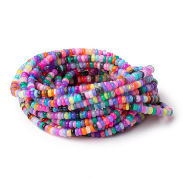 4-4.5mm Neon Multi Color Ethiopian Opal Plain Rondelle Beads 16 inch 166 pieces (ONLINE ORDER ONLY)