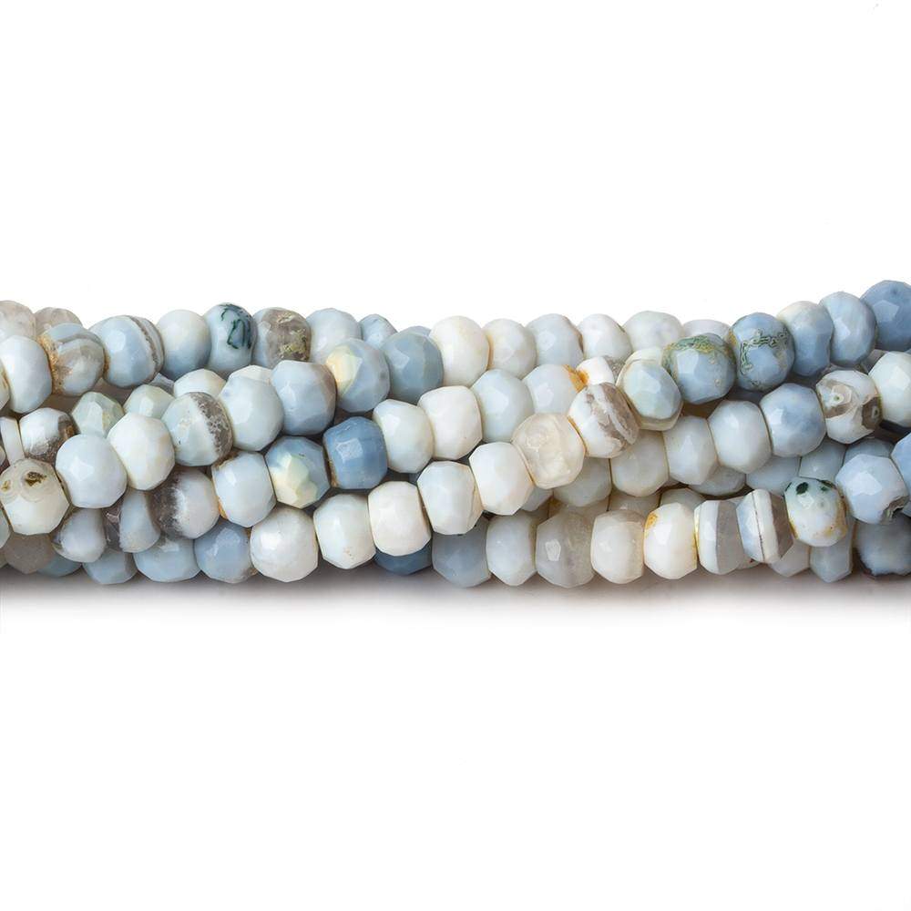4mm Owyhee Natural Denim Blue Opal faceted rondelles 13 inch 97 beads (ONLINE ORDER ONLY)