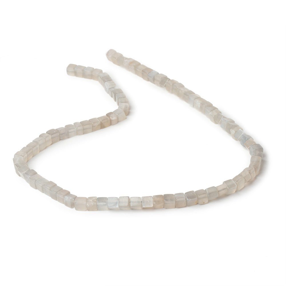 4-4.5mm Platinum Moonstone Plain Cube Beads 14 inch 84 pieces (ONLINE ORDER ONLY)