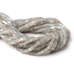 4-4.5mm Platinum Moonstone Plain Cube Beads 14 inch 84 pieces (ONLINE ORDER ONLY)