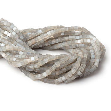 4-4.5mm Platinum Moonstone Plain Cube Beads 14 inch 84 pieces (ONLINE ORDER ONLY)