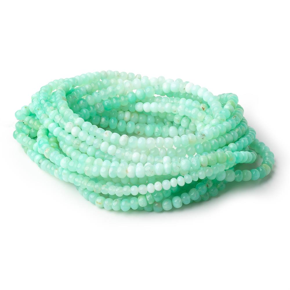 4-4.5mm Prase Opal Plain Rondelle Beads 18 inch 121 pieces (ONLINE ORDER ONLY)
