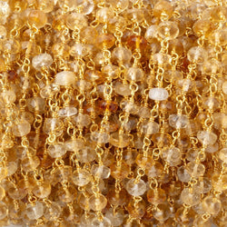 4-4.5mm Shaded Citrine Faceted Rondelle on Vermeil Chain (ONLINE ORDER ONLY)