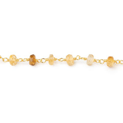 4-4.5mm Shaded Citrine Faceted Rondelle on Vermeil Chain (ONLINE ORDER ONLY)