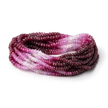 4-4.5mm Shaded Ruby and Sapphire Faceted Rondelles 15.75 inch 180 Beads AA (ONLINE ORDER ONLY)
