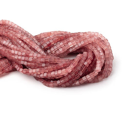 4-4.5mm Strawberry Quartz Plain Cube Beads 14 inch 78 pieces (ONLINE ORDER ONLY)