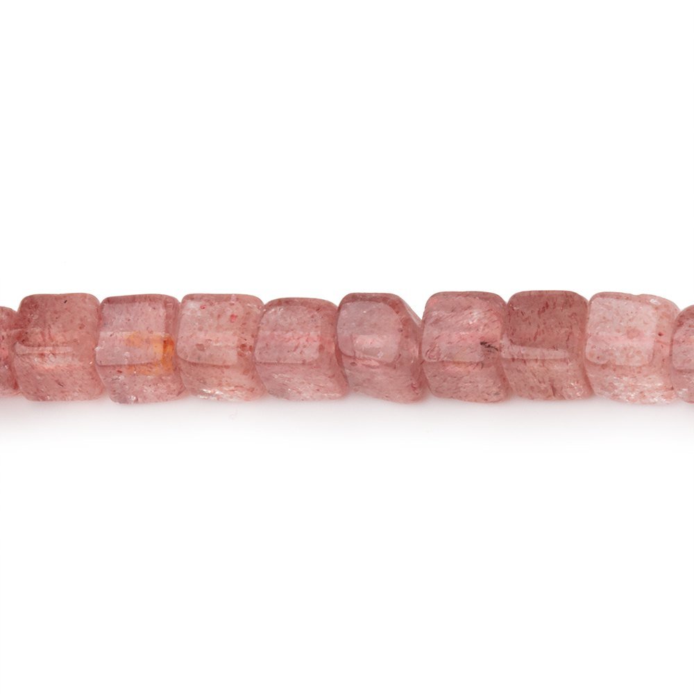 4-4.5mm Strawberry Quartz Plain Cube Beads 14 inch 78 pieces (ONLINE ORDER ONLY)