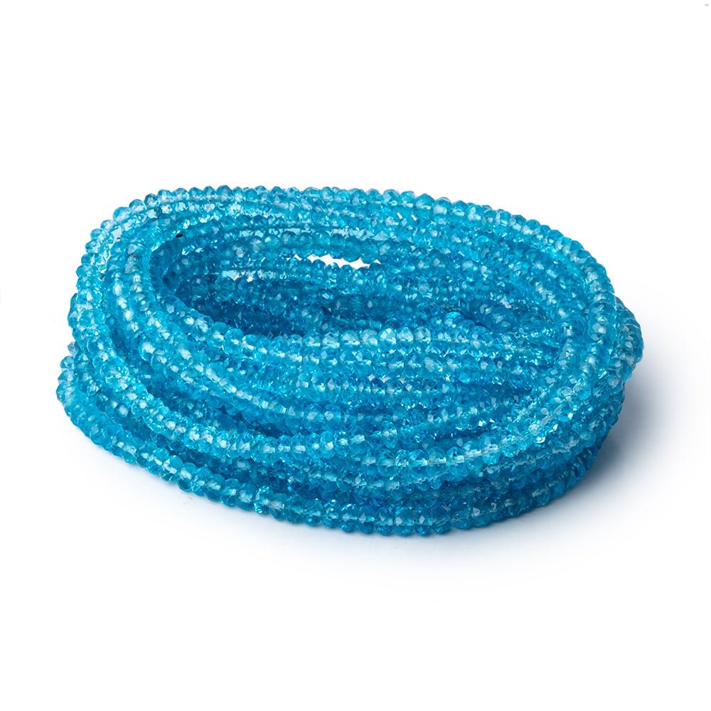 4-4.5mm Swiss Blue Topaz Faceted Rondelle Beads 16 inch 150 pieces AAA (ONLINE ORDER ONLY)