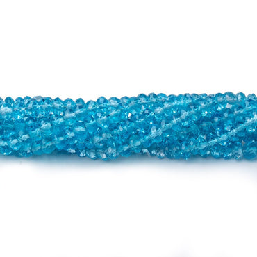 4-4.5mm Swiss Blue Topaz Faceted Rondelle Beads 16 inch 150 pieces AAA (ONLINE ORDER ONLY)