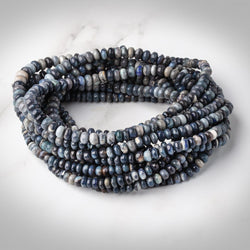 4-5.5 mm Blue Grey Australian Opal Plain Rondelles 18 inch 148 beads A (ONLINE ORDER ONLY)