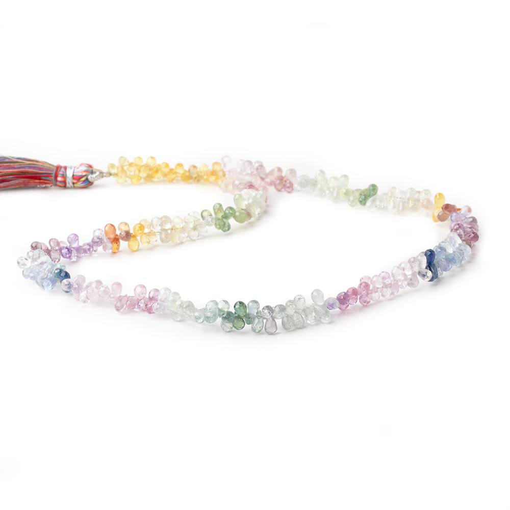 4-5.5mm Fancy Sapphire Micro Faceted Tear Drop Beads 16 inch 290 pieces AAA (ONLINE ORDER ONLY)