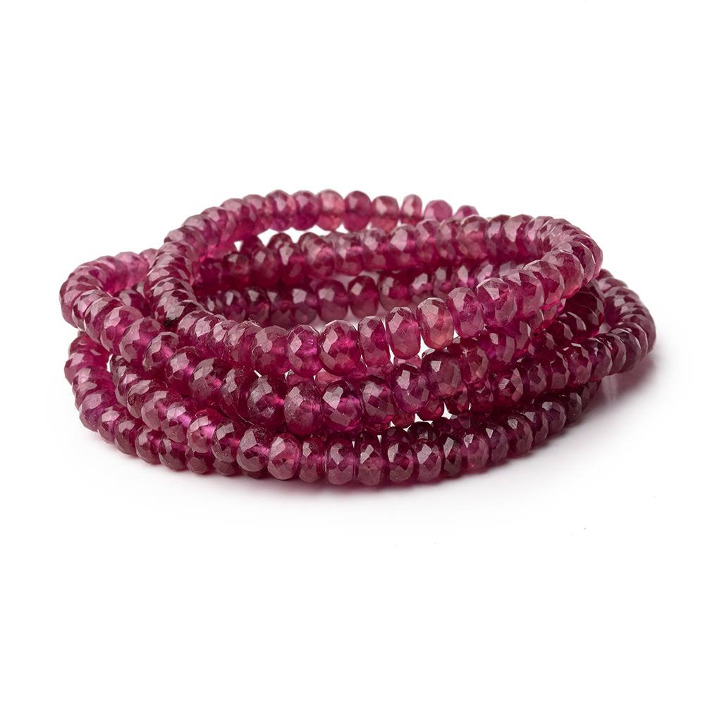 4-5.5mm Ruby Faceted Rondelle Beads 18 inch 150 pieces (ONLINE ORDER ONLY)