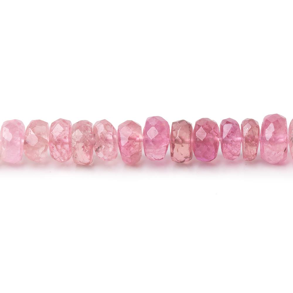 4-5.5mm Shaded Pink Tourmaline Faceted Rondelle 14 inch 136 Beads AA (ONLINE ORDER ONLY)
