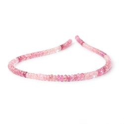4-5.5mm Shaded Pink Tourmaline Faceted Rondelle 14 inch 136 Beads AA (ONLINE ORDER ONLY)