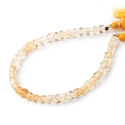 4-5mm Citrine Faceted Cube Beads 7.5 inch 38 pieces (ONLINE ORDER ONLY)