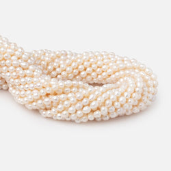 4-5mm Creamy Petite Ringed Baroque Freshwater Pearls 16 inch 78 Beads (ONLINE ORDER ONLY)