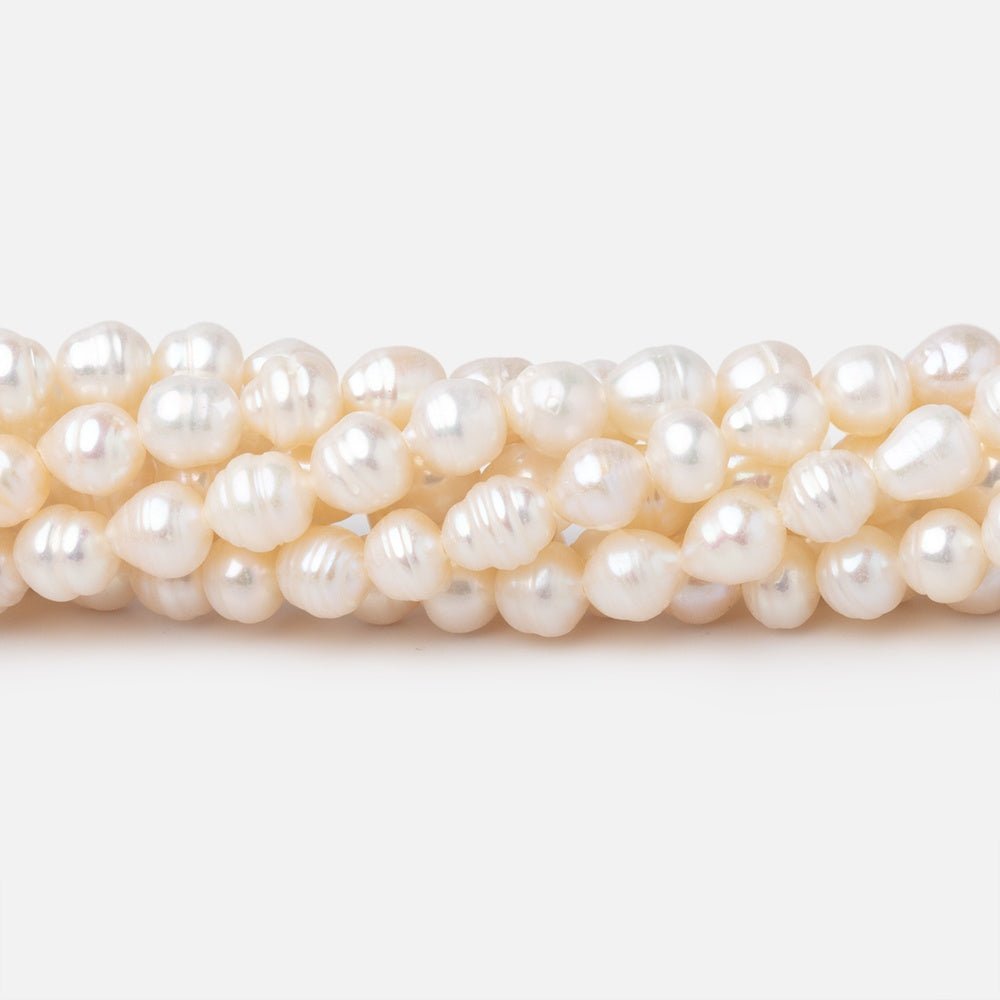 4-5mm Creamy Petite Ringed Baroque Freshwater Pearls 16 inch 78 Beads (ONLINE ORDER ONLY)