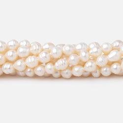 4-5mm Creamy Petite Ringed Baroque Freshwater Pearls 16 inch 78 Beads (ONLINE ORDER ONLY)