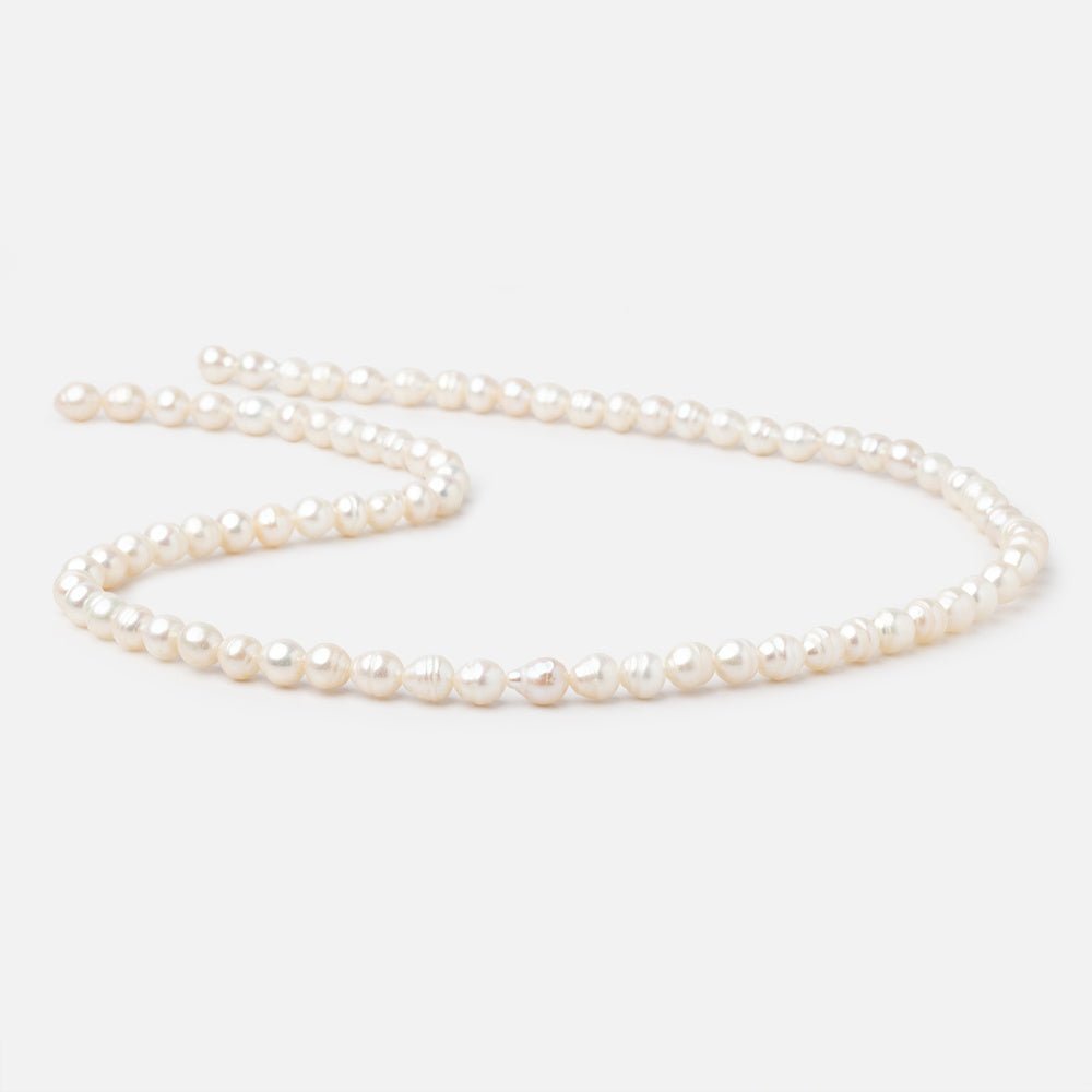 4-5mm Creamy Petite Ringed Baroque Freshwater Pearls 16 inch 78 Beads (ONLINE ORDER ONLY)