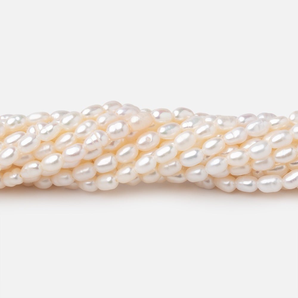 4-5mm Creamy Straight Drill Oval Freshwater Pearls 15.25 inch 85 Beads (ONLINE ORDER ONLY)