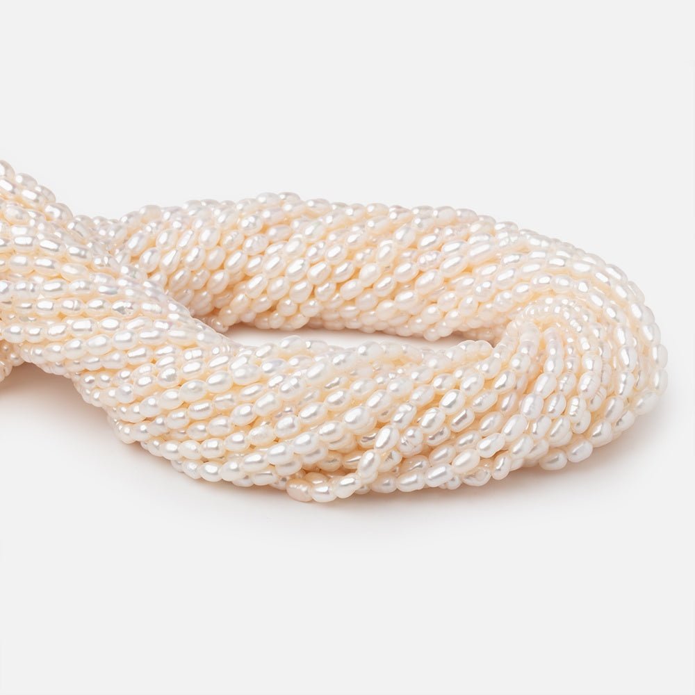 4-5mm Creamy Straight Drill Oval Freshwater Pearls 15.25 inch 85 Beads (ONLINE ORDER ONLY)