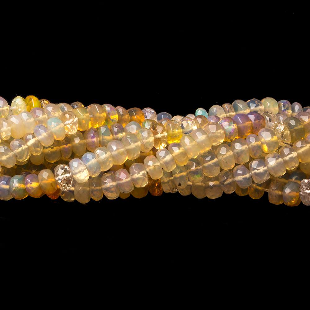 4 - 5mm Ethiopian Opal Faceted Rondelle Beads 18 inch 159 pieces (ONLINE ORDER ONLY)