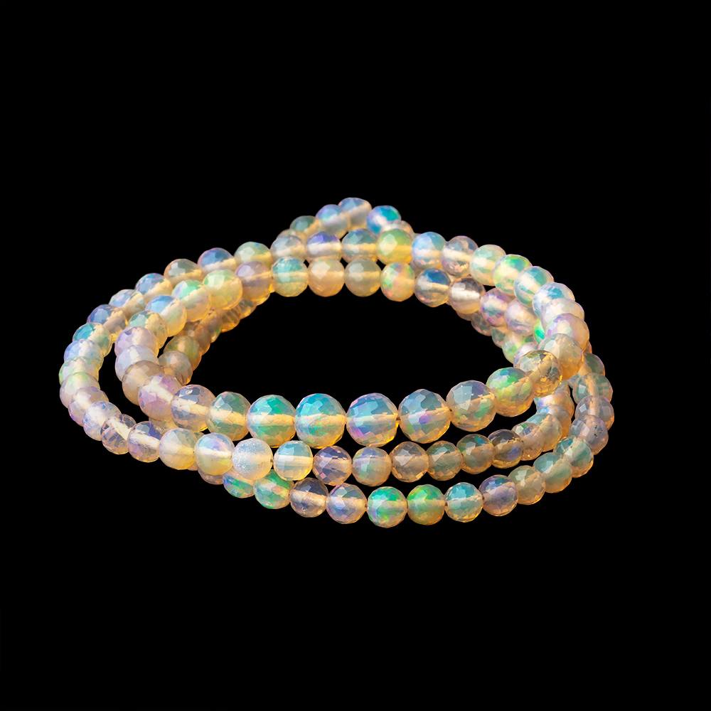 4-5mm Ethiopian Opal Faceted Round Beads 17 inch 117 pieces AAA (ONLINE ORDER ONLY)