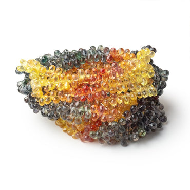 4-5mm Fancy Sapphire Micro Faceted Tear Drop 17 inch 275 Beads AA (ONLINE ORDER ONLY)