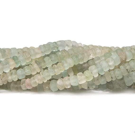 4-5mm Frosted Aquamarine & Yellow Beryl plain heshi 14 inch 110 pieces (ONLINE ORDER ONLY)