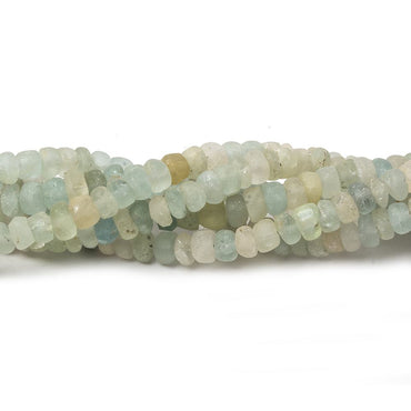 4-5mm Frosted Multi Color Beryl Plain Rondelle Beads 13 inch 110 pieces (ONLINE ORDER ONLY)