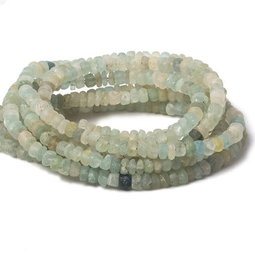 4-5mm Frosted Multi Color Beryl Plain Rondelle Beads 13 inch 110 pieces (ONLINE ORDER ONLY)