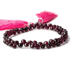 5mm Garnet Faceted Candy Kiss Beads 8 inch 60 pieces (ONLINE ORDER ONLY)