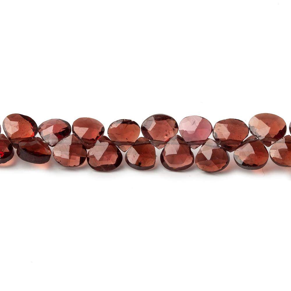 4-5mm Garnet Faceted Heart Beads 8.5 inch 74 pieces (ONLINE ORDER ONLY)