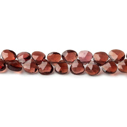 4-5mm Garnet Faceted Heart Beads 8.5 inch 74 pieces (ONLINE ORDER ONLY)