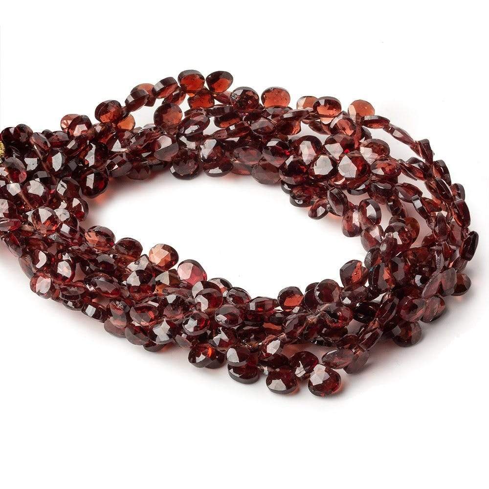 4-5mm Garnet Faceted Heart Beads 8.5 inch 74 pieces (ONLINE ORDER ONLY)
