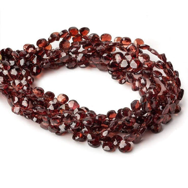 4-5mm Garnet Faceted Heart Beads 8.5 inch 74 pieces (ONLINE ORDER ONLY)