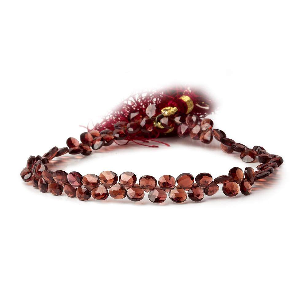4-5mm Garnet Faceted Heart Beads 8.5 inch 74 pieces (ONLINE ORDER ONLY)