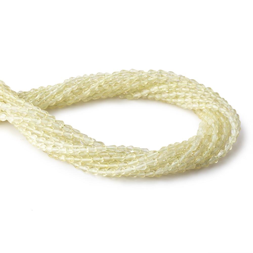 4-5mm Lemon Quartz Straight Drilled Faceted Tear Drop Beads 14.5 inch 80 pieces (ONLINE ORDER ONLY)
