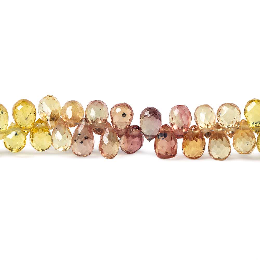 4-5mm Multi Color Songea Sapphire Faceted Tear Drop 7.25 inch 108 Beads (ONLINE ORDER ONLY)