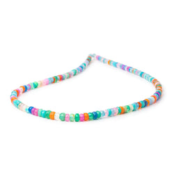 4-5mm Neon Multi Color Ethiopian Opal Faceted Rondelles 16 inch 163 Beads AA (ONLINE ORDER ONLY)
